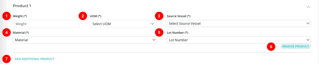 Warehouse order entry product details screenshot
