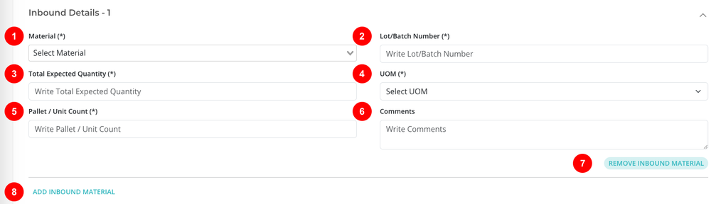 Warehouse order entry product details screenshot