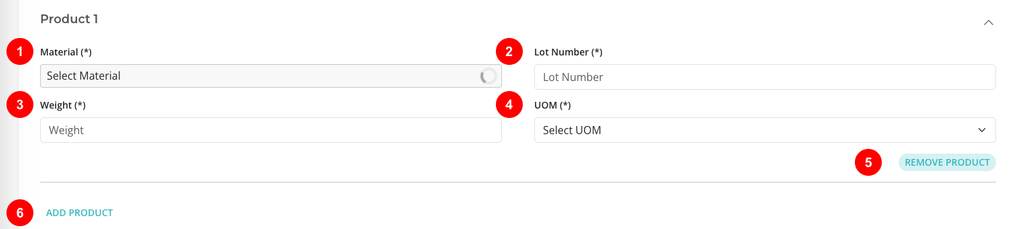 Warehouse order entry product details screenshot