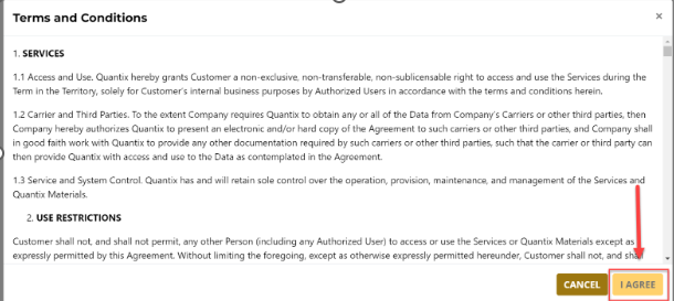 Terms and Conditions prompt example