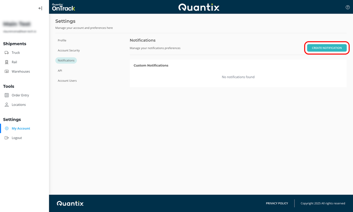 Create notification screen example