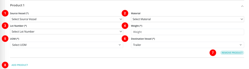 Warehouse order entry product details screenshot
