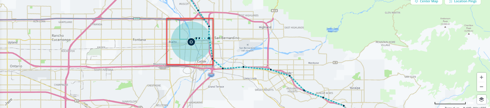 Geofence location example